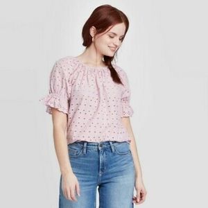 NWT Universal Threads Lilac Eyelet Top
